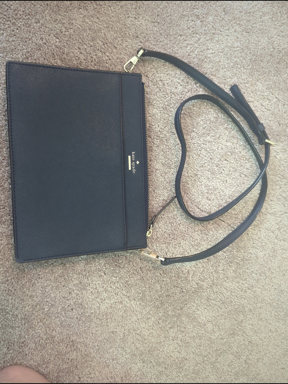kate spade Blue Saffiano Leather Shoulder Bag